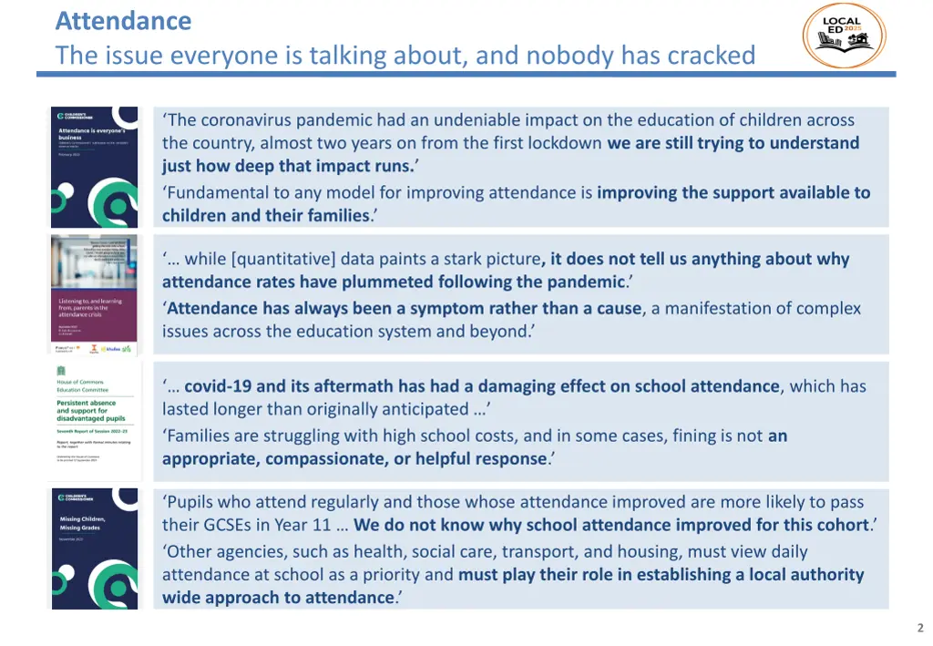 attendance the issue everyone is talking about