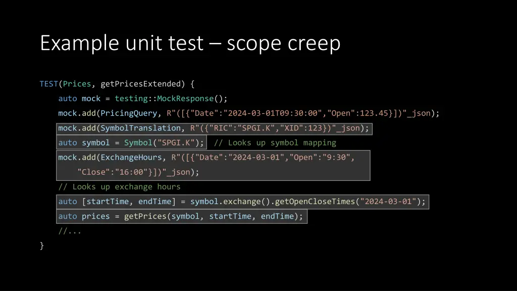 example unit test scope creep