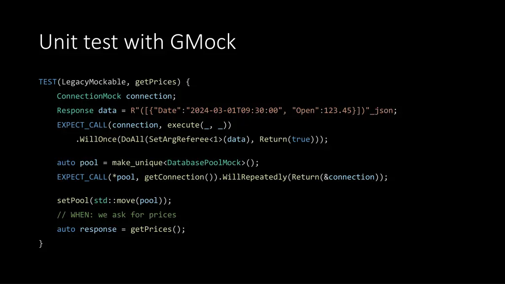 unit test with gmock