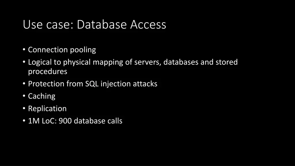 use case database access