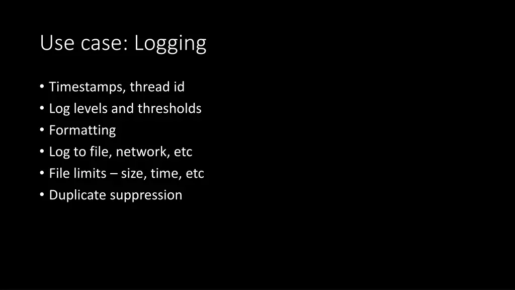 use case logging