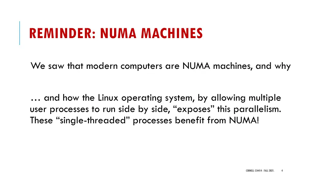 reminder numa machines