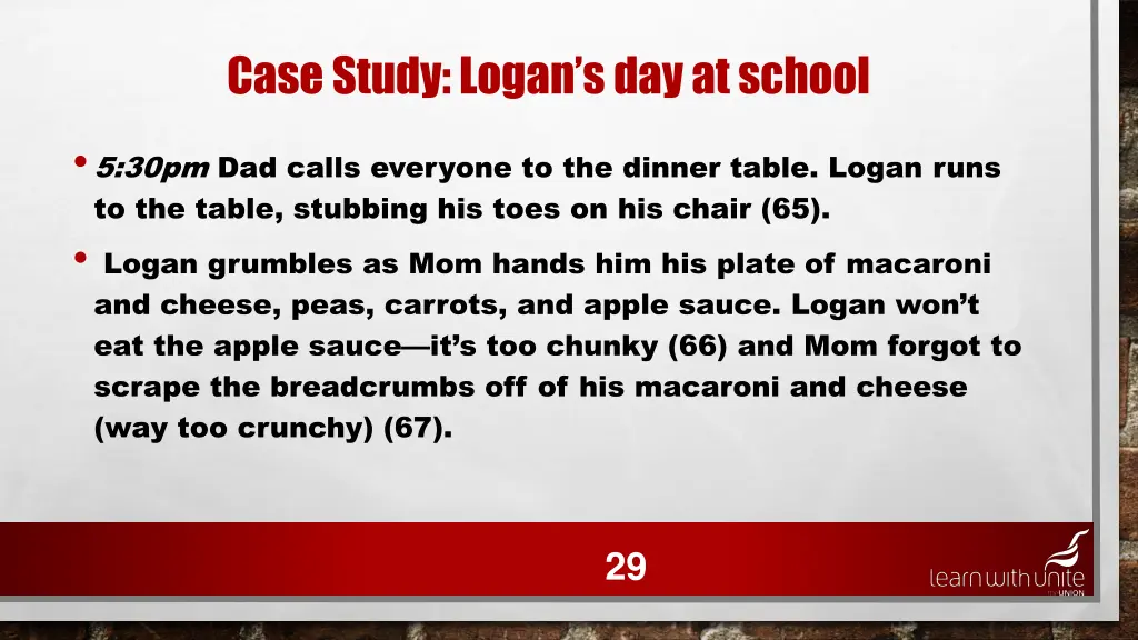 case study logan s day at school 25