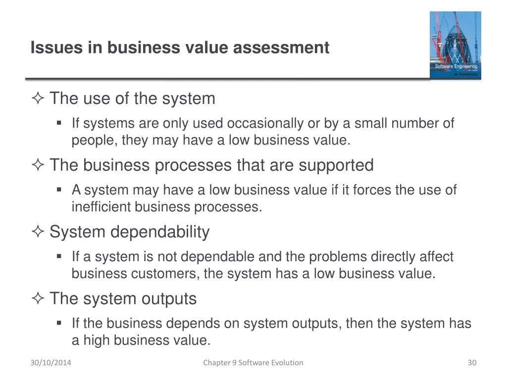 issues in business value assessment