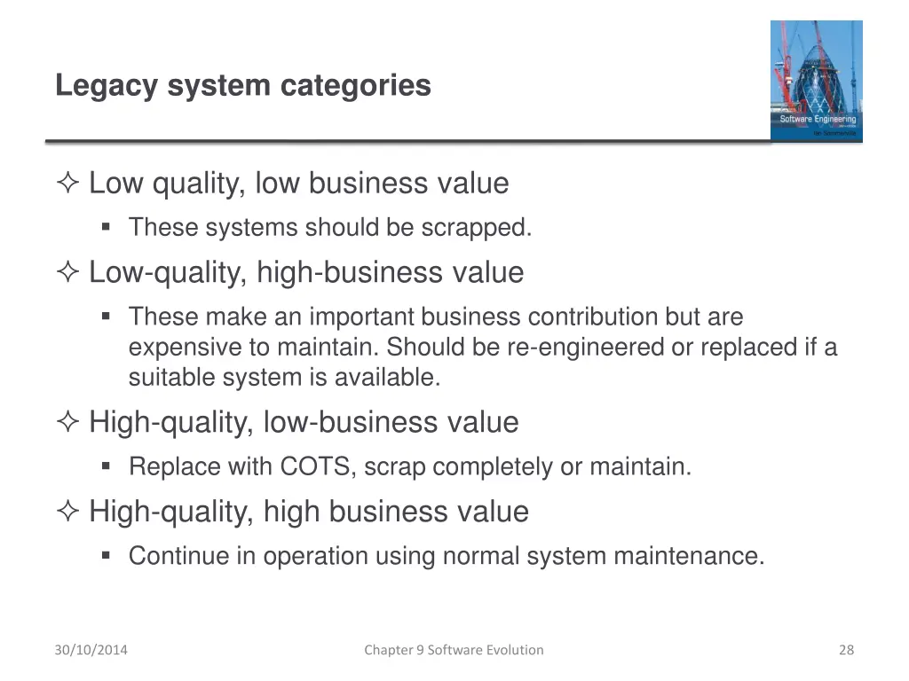 legacy system categories