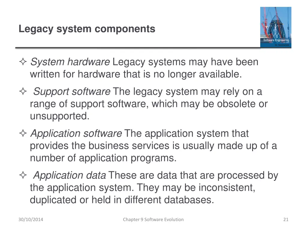 legacy system components