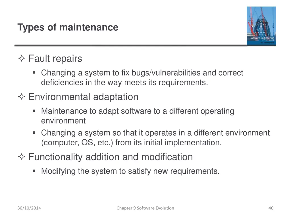 types of maintenance