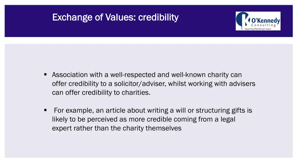 exchange of values credibility exchange of values