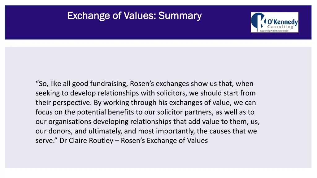 exchange of values summary exchange of values