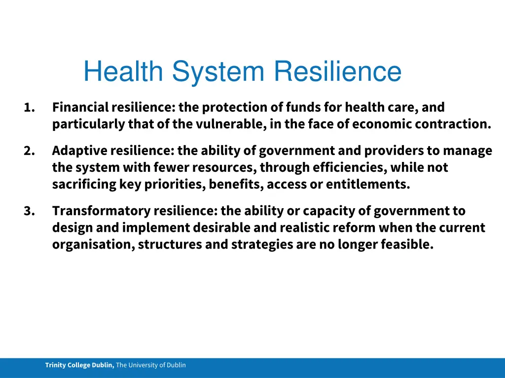 health system resilience