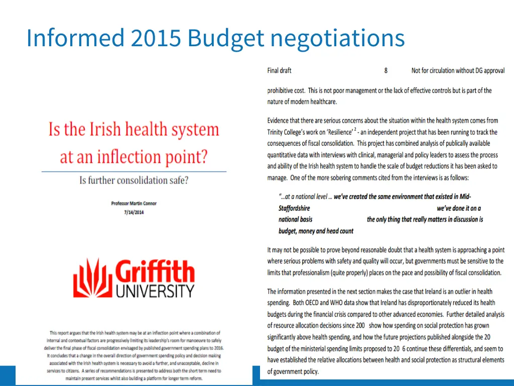 informed 2015 budget negotiations