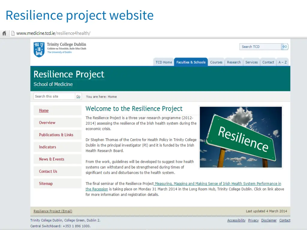 resilience project website