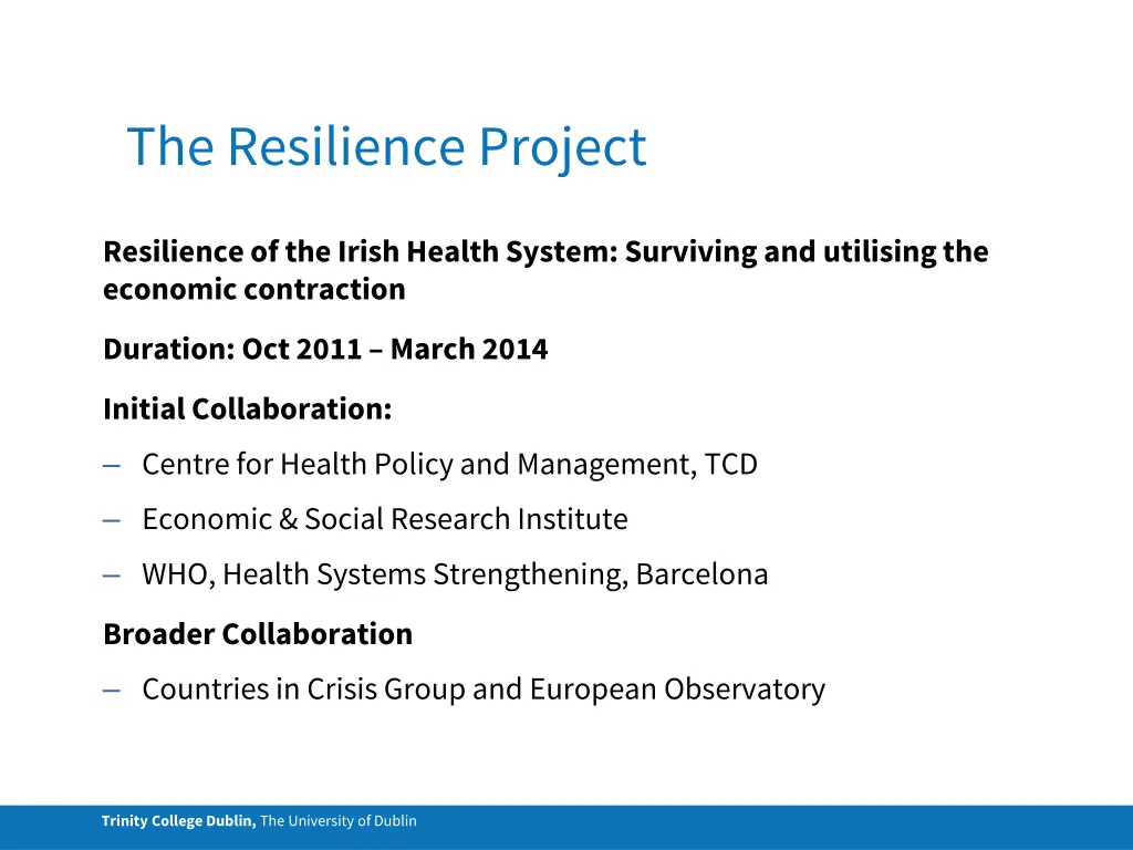 the resilience project