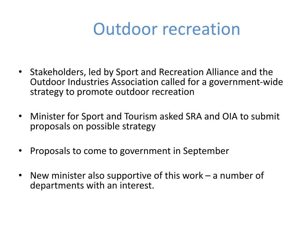 outdoor recreation