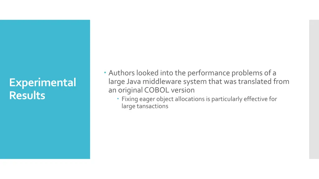 authors looked into the performance problems