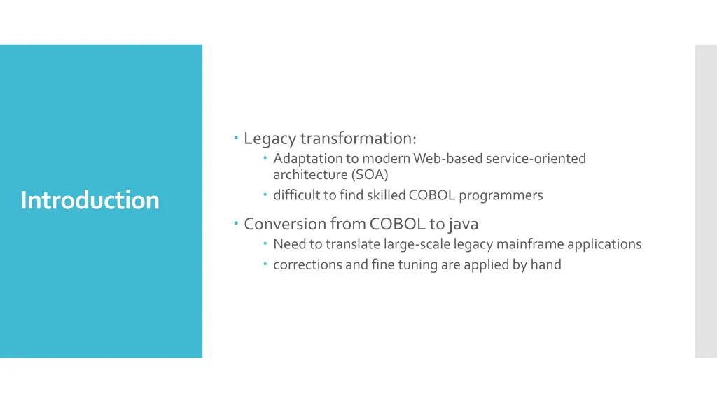 legacy transformation adaptation to modern