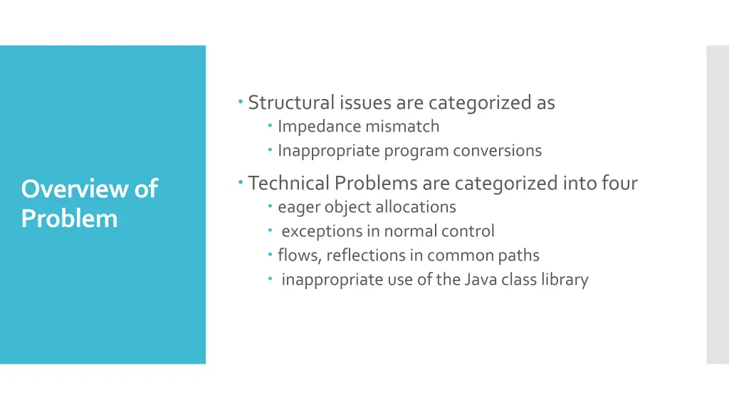 structural issues are categorized as impedance