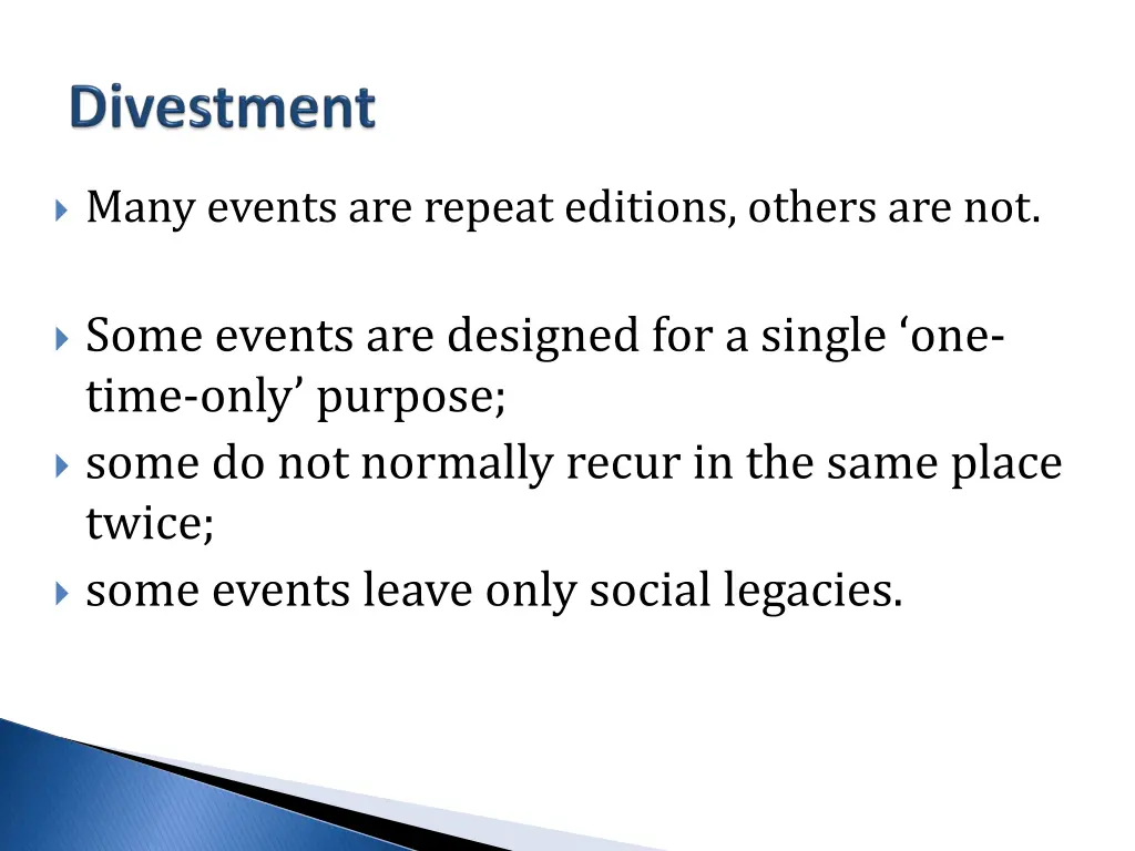 many events are repeat editions others are not