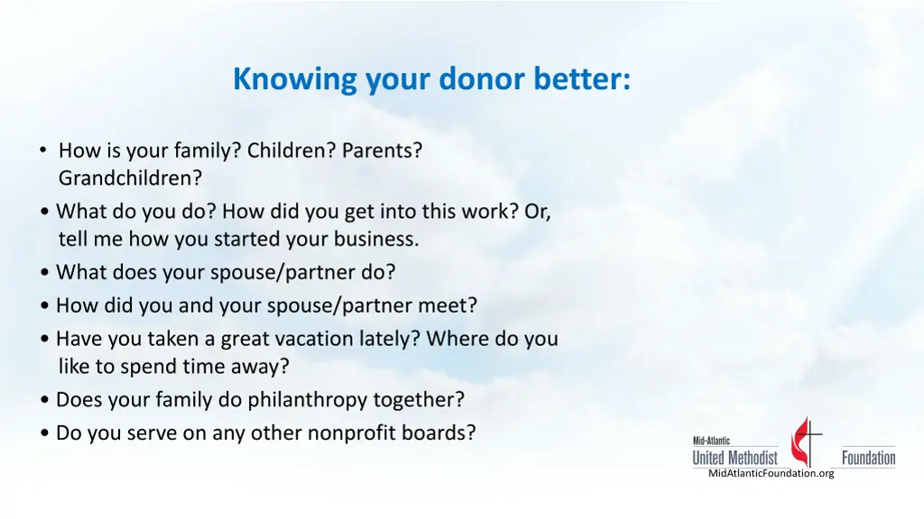 knowing your donor better