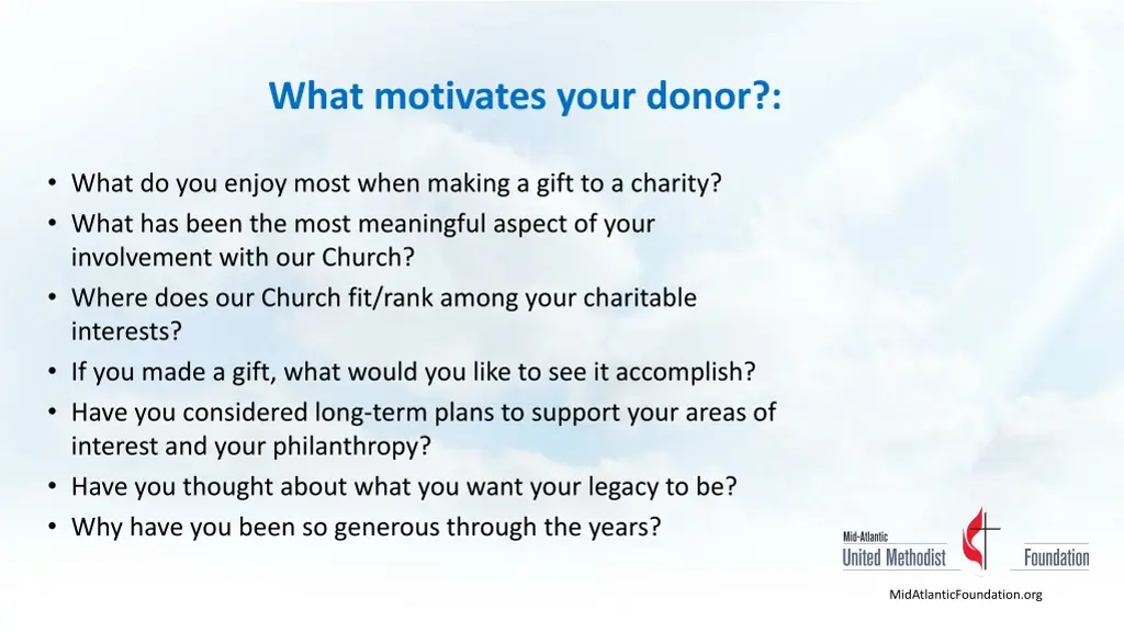 what motivates your donor