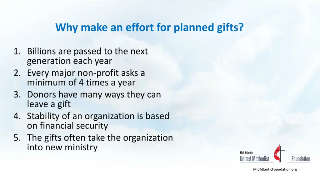 why make an effort for planned gifts