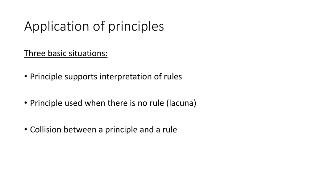 application of principles