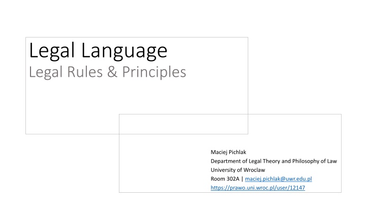 legal language legal rules principles