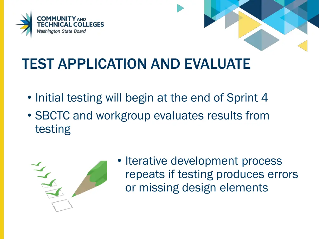 test application and evaluate