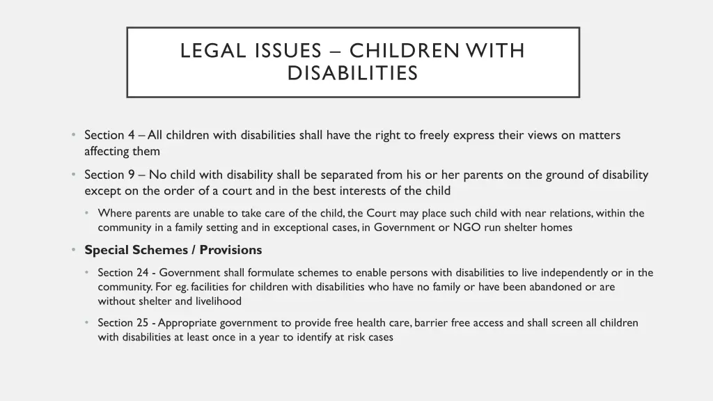 legal issues children with disabilities