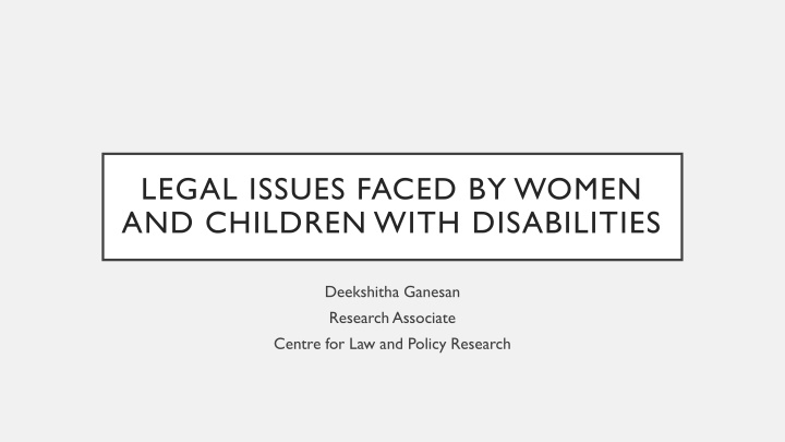 legal issues faced by women and children with