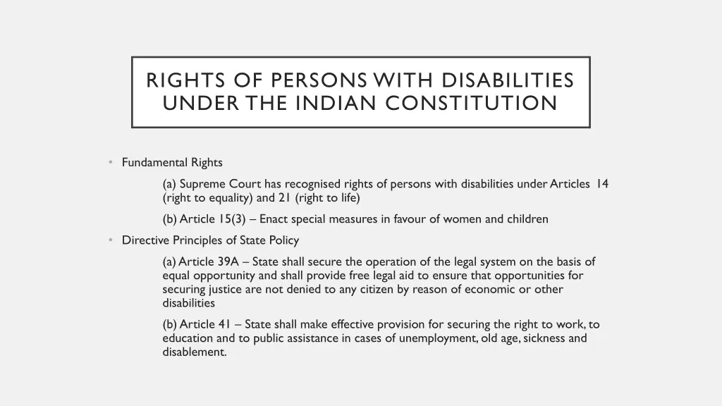 rights of persons with disabilities under