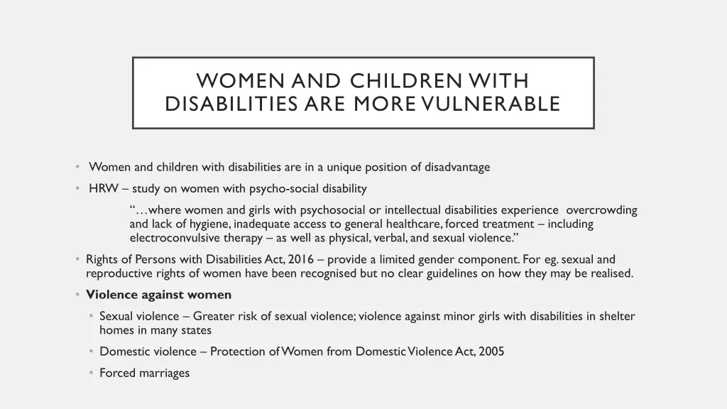 women and children with disabilities are more