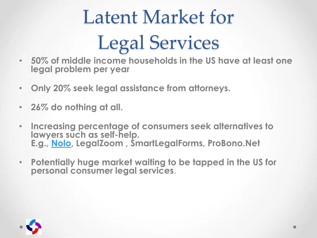 latent market for legal services 50 of middle