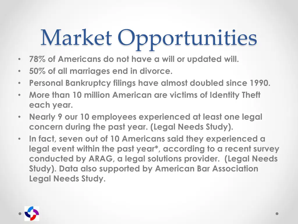 market opportunities 78 of americans do not have