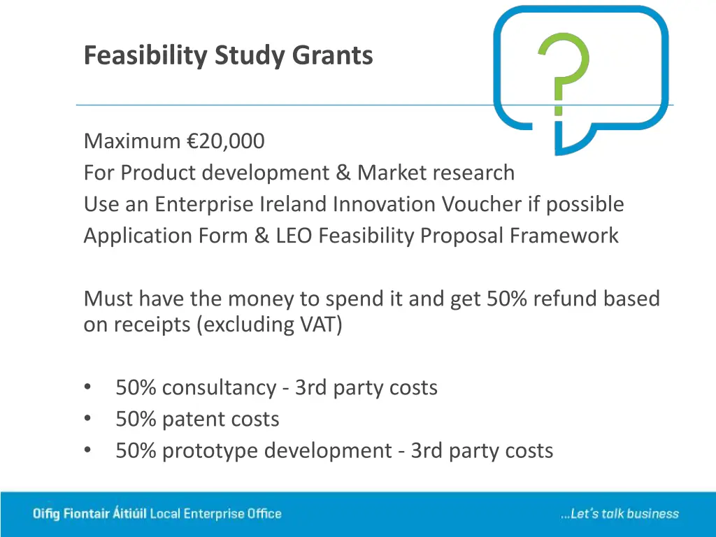 feasibility study grants