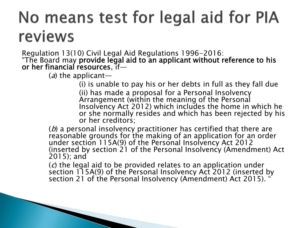 regulation 13 10 civil legal aid regulations 1996