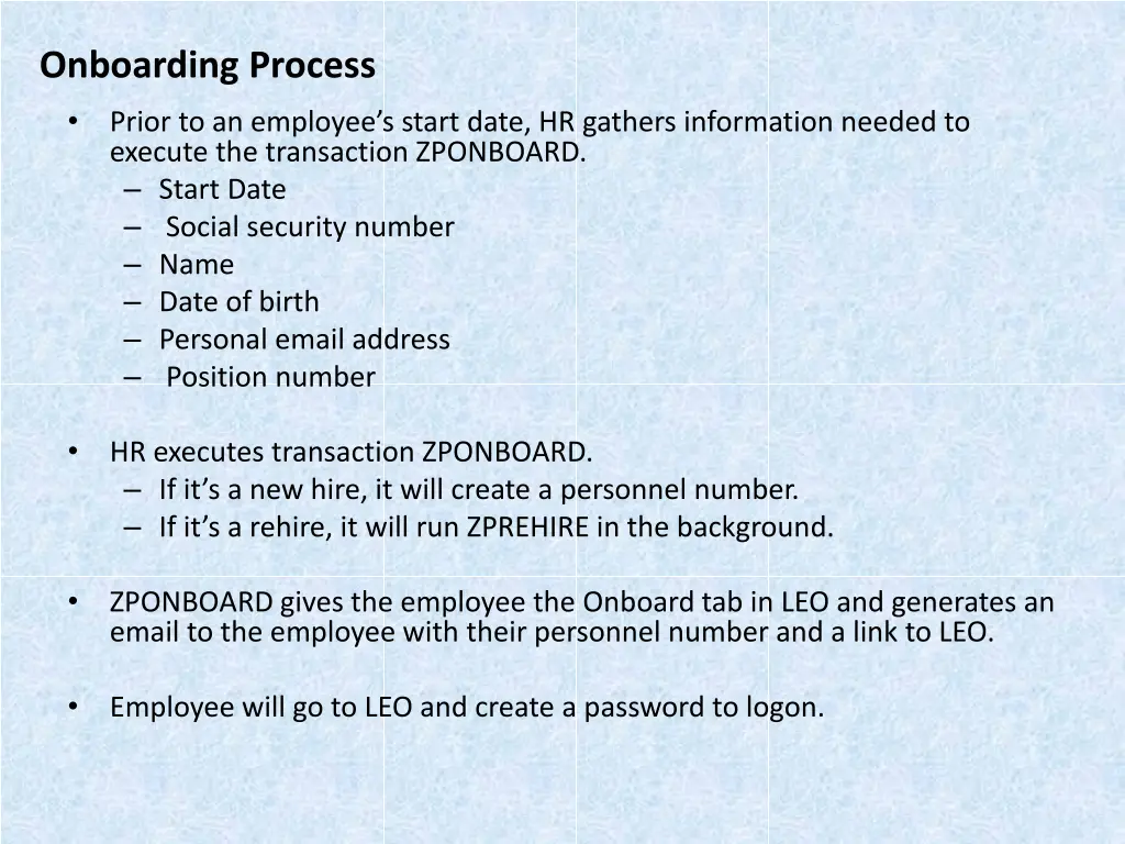 onboarding process