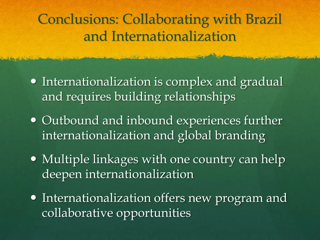 conclusions collaborating with brazil