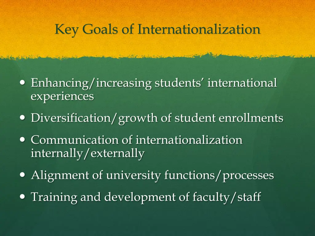 key goals of internationalization