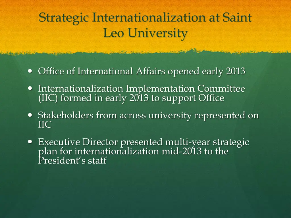 strategic internationalization at saint 1