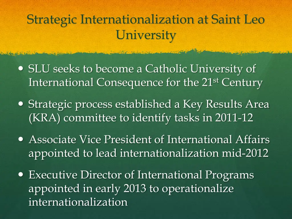 strategic internationalization at saint