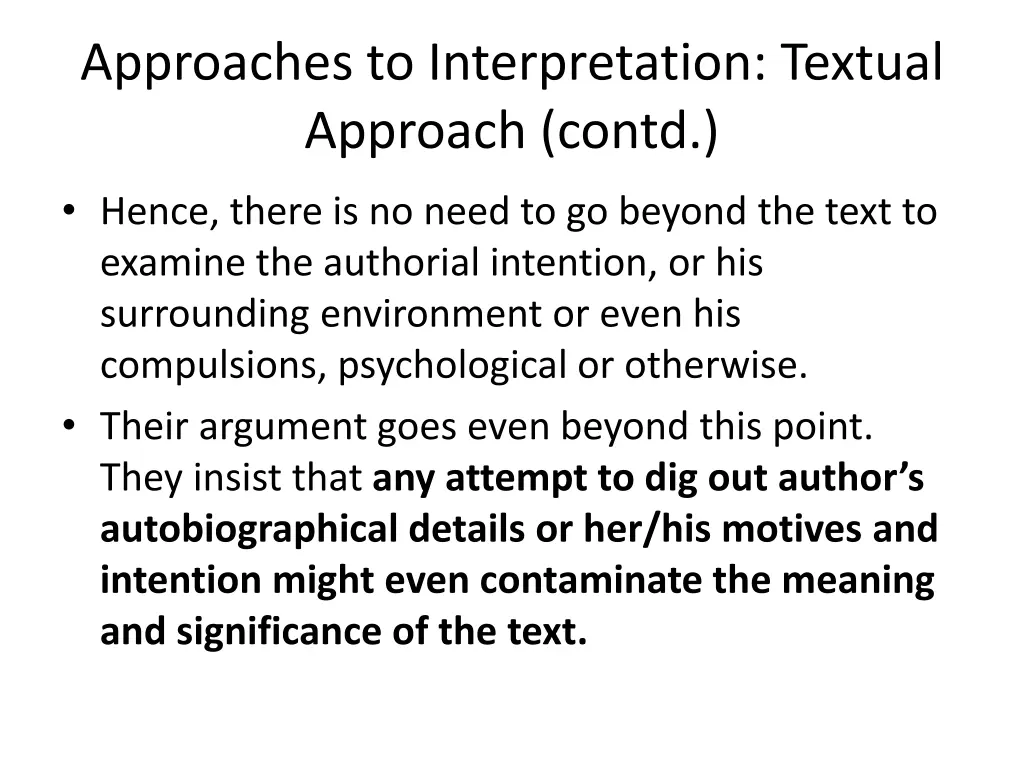 approaches to interpretation textual approach