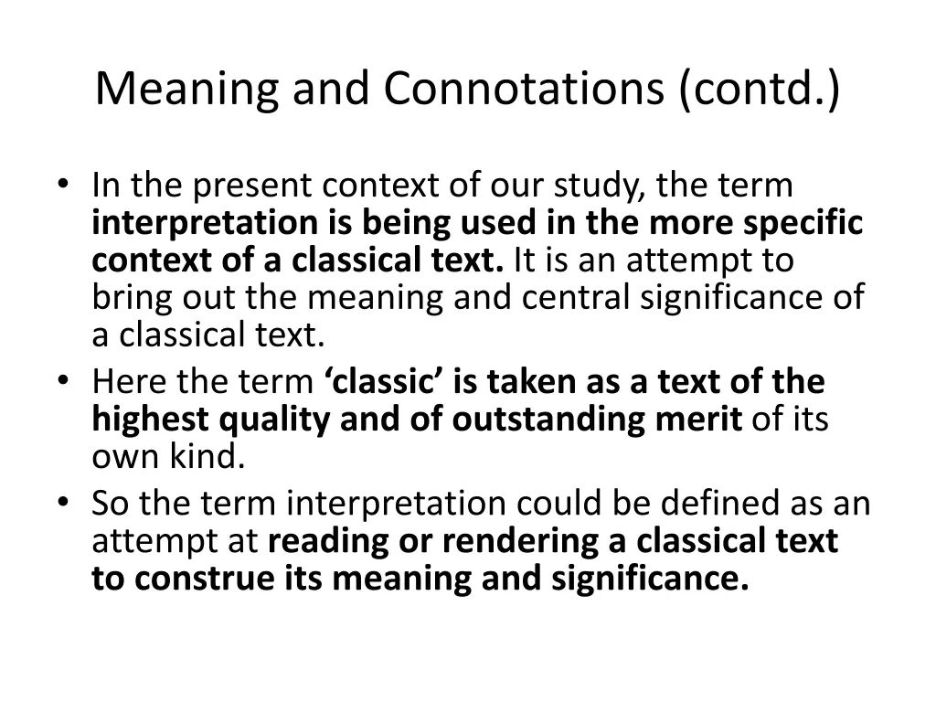 meaning and connotations contd