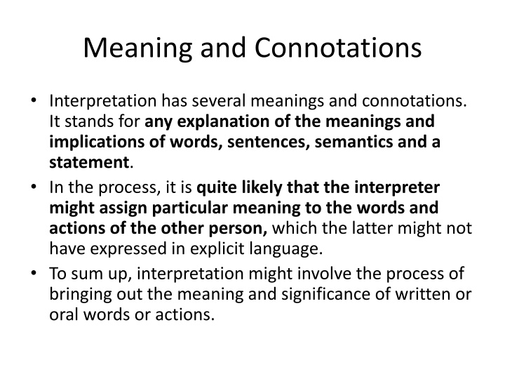 meaning and connotations