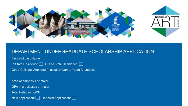 department undergraduate scholarship application