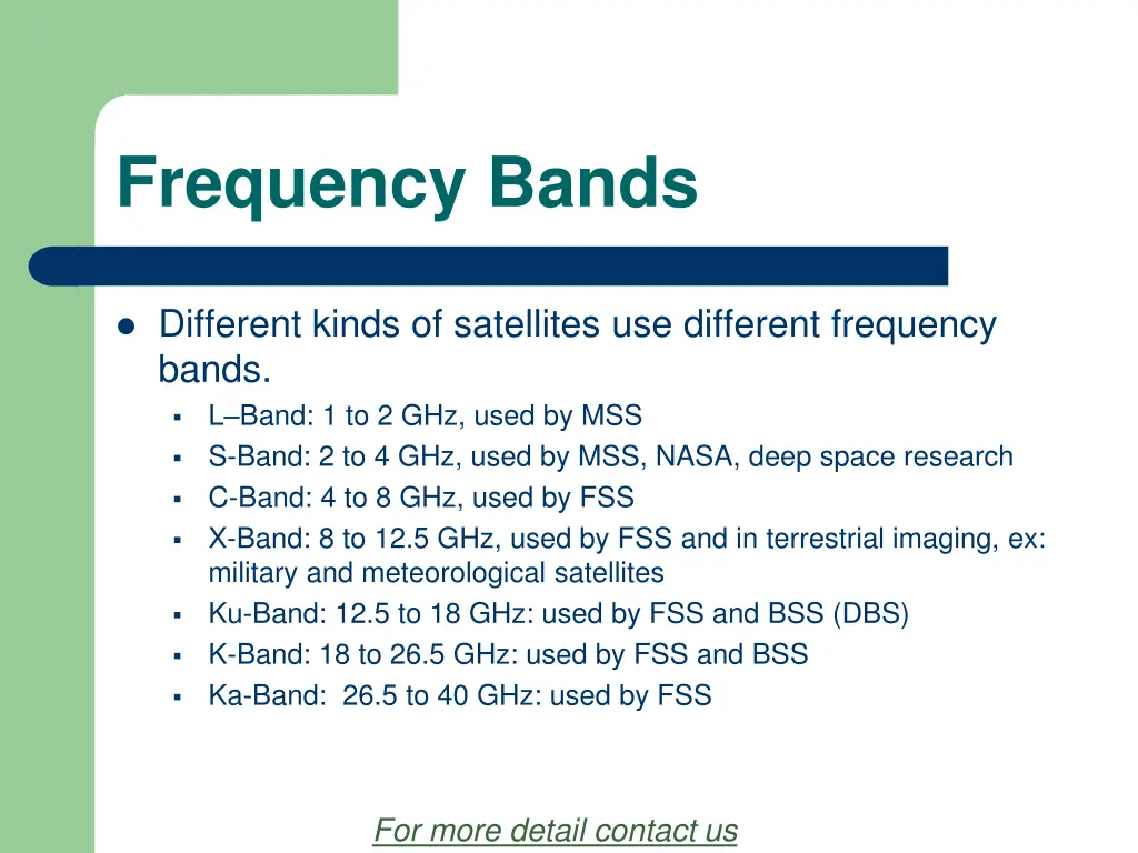 frequency bands