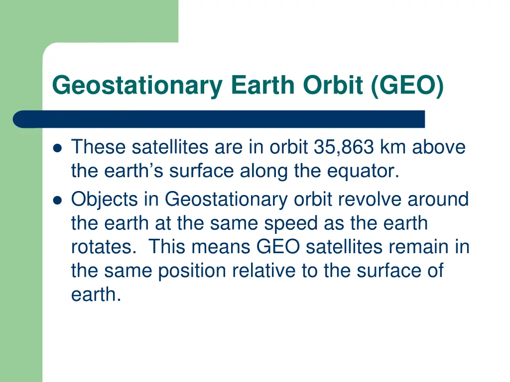 geostationary earth orbit geo