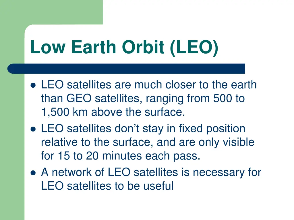 low earth orbit leo