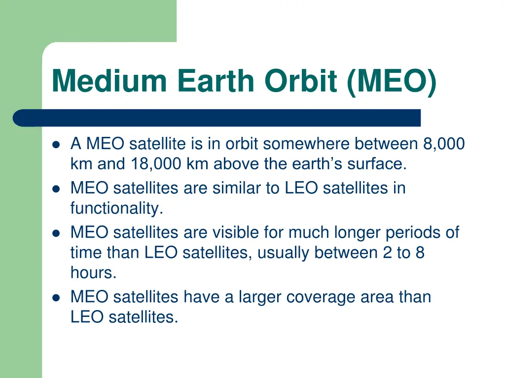 medium earth orbit meo