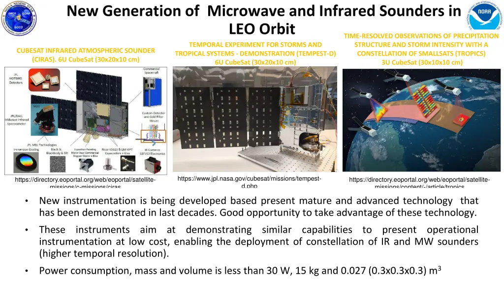 new generation of microwave and infrared sounders